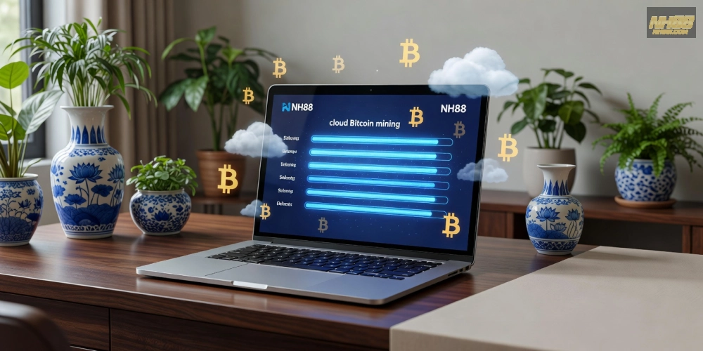 Ví dụ giao diện đào đám mây Bitcoin trên nền tảng NH88
