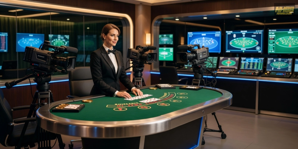 Ảnh studio phát sóng baccarat live casino nh88 hiện đại với thiết bị chuyên dụng