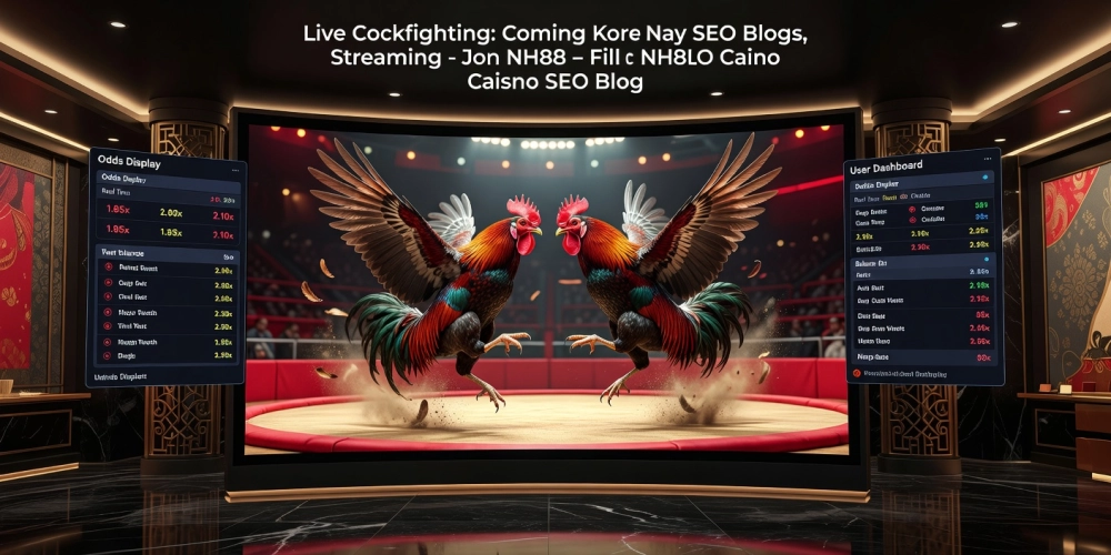 Minh họa khái niệm trực tiếp đá gà casino nh88 với giao diện phát sóng chuyên nghiệp và các yếu tố cá cược hấp dẫn